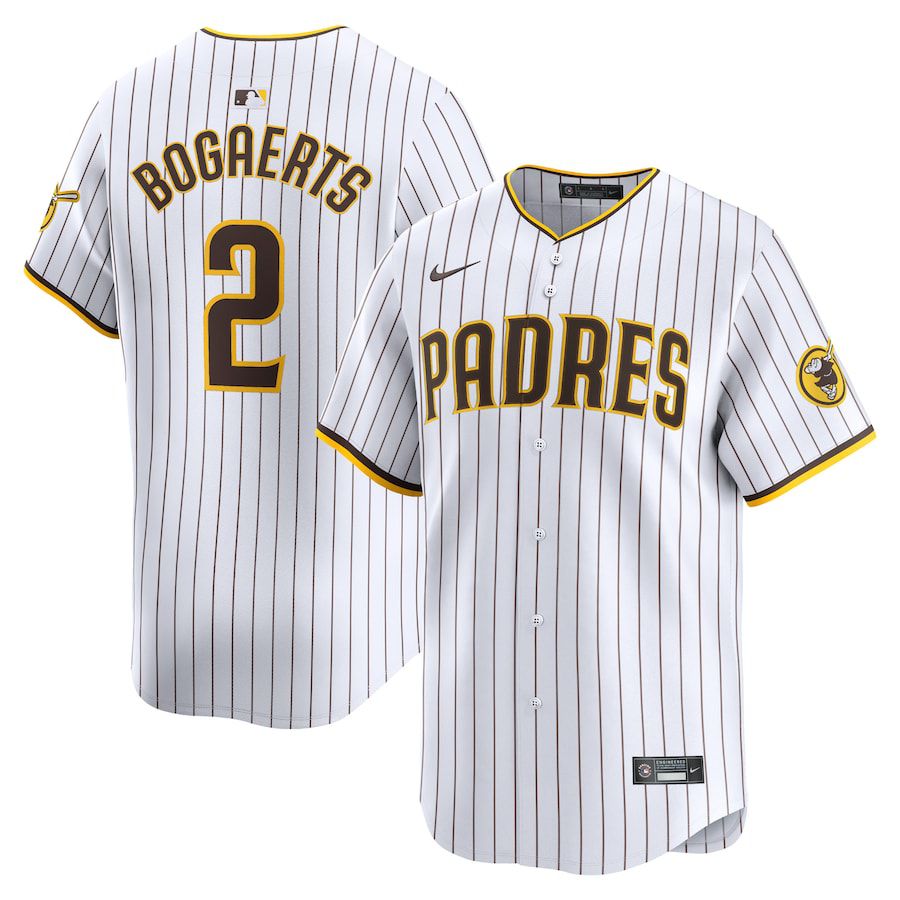 Men San Diego Padres 2 Xander Bogaerts Nike White Home Limited Player MLB Jersey